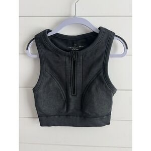 Offline By Aerie Womens Most Support Zip Front Sports Bra XS wash Black 0677‎